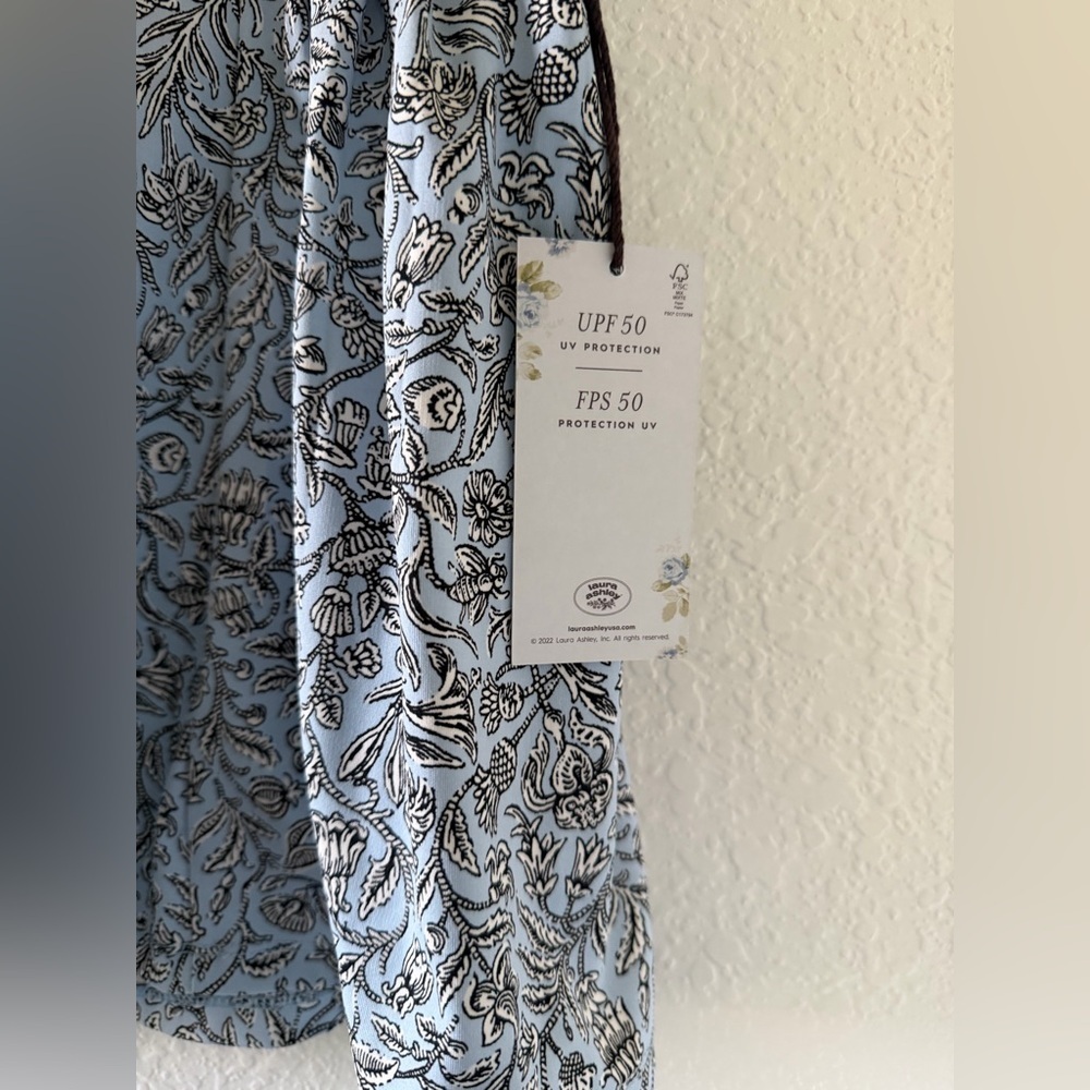 Women’s Lauren Ashley Floral Patterned Blue Skort Size-L - Picture 8 of 8